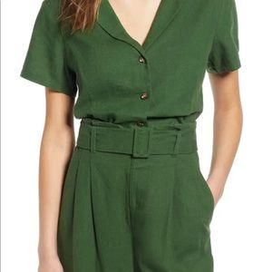 Nordstrom Linen Green set - top and bottom